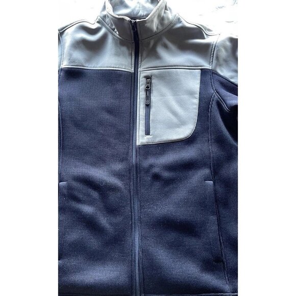Swiss Tech Full Zip Neck Fleece Jacket Sweater Navy Pullover Mens sz small 34-36 - Picture 8 of 16